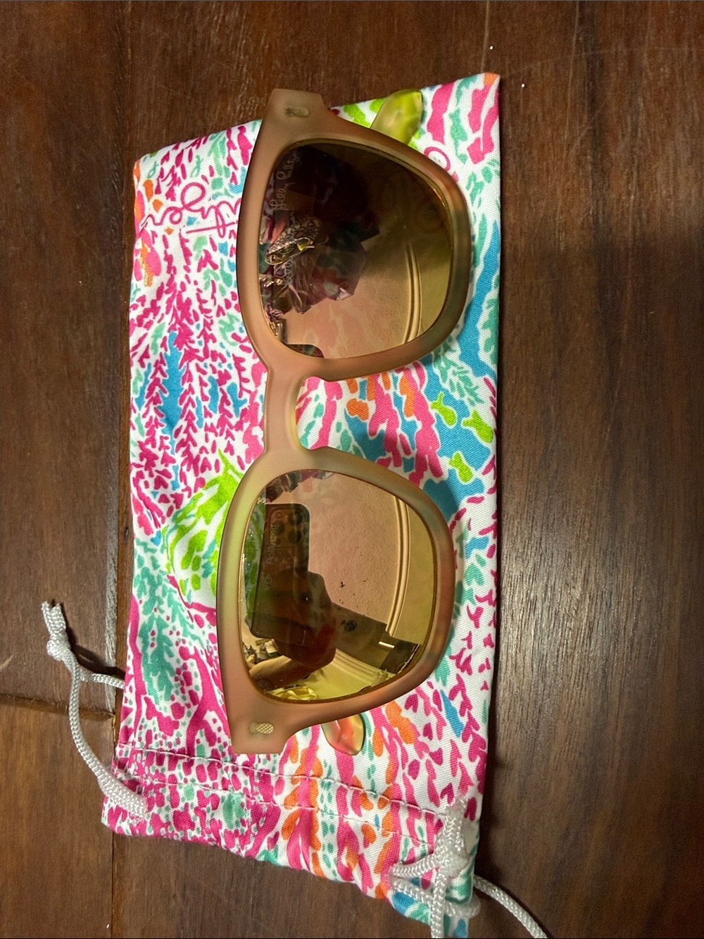 Lily Pulitzer Polarized Josie Neutral Brown Sunglasses with Yellow Tinted Lenses